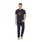 Pierre Cardin Erkek Pijama Takımı, Kısa Kollu, Bisiklet Yaka,%100 Pamuk, Lacivert, S Beden