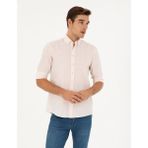 Pierre Cardin Erkek Pudra Keten Karışımlı Regular Fit Uzun Kollu Gömlek 50284168-VR042 - 2XL