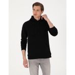 Pierre Cardin Erkek Siyah 2 İplik Regular Fit Kapüşonlu Basic Sweatshirt 50314055-VR046 - XL