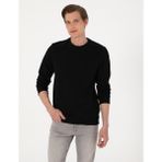 Pierre Cardin Erkek Siyah 3 İplik Regular Fit Bisiklet Yaka Basic Sweatshirt 50315021-VR046 - XL