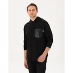 Pierre Cardin Erkek Siyah Çelik Örme Comfort Fit Kapüşonlu Sweatshirt 50290615-VR046