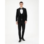 Pierre Cardin Erkek Siyah Ex. Slim Fit Yelekli Smokin 50285477-VR046 - 6 Drop