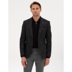 Pierre Cardin Erkek Siyah Ex. Slim Fit Yün Karışımlı Ceket 50311204-VR046 - 6 Drop - 48