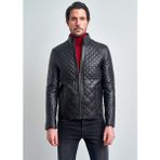 Pierre Cardin Erkek Siyah Hakim Yaka Hakiki Deri Ceket - 48