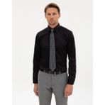 Pierre Cardin Erkek Siyah Non Iron Kolay Ütülenebilir Slim Fit Gömlek 50315254-VR046 - 2XL