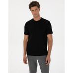 Pierre Cardin Erkek Siyah Regular Fit Kalın Dokulu Bisiklet Yaka Basic Tişört 50318130-VR046