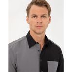 Pierre Cardin Erkek Siyah Regular Fit Kısa Kollu Gömlek - Renkli