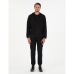 Pierre Cardin Erkek Siyah Slim Fit 3 İplik Paçası Lastikli Eşofman Altı 50299286-VR046