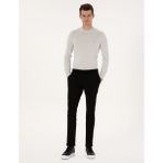 Pierre Cardin Erkek Siyah Slim Fit Beli Lastikli Kordonlu Kanvas Pantolon 50309926-VR046