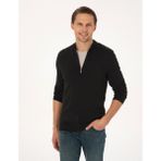 Pierre Cardin Erkek Siyah Slim Fit Fermuarlı Triko Hırka 50317409-VR046 - 2XL