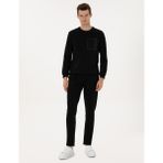 Pierre Cardin Erkek Siyah Slim Fit Nervürlü Düz Paça Eşofman Altı 50317659-VR046 - 2XL
