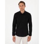 Pierre Cardin Erkek Siyah Slim Fit Uzun Kollu Gömlek 50305250-VR046 - XL