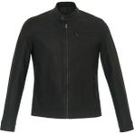 Pierre Cardin Erkek Suni Deri Ceket Slim Fit Dik Yaka Çift Cepli Orijinal Tasarım - Siyah - 48