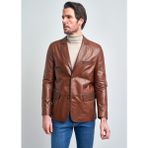 Pierre Cardin Erkek Taba Düğmeli Deri Ceket - 60