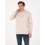 Pierre Cardin Erkek Taş 2 İplik Regular Fit Kapüşonlu Basic Sweatshirt 50314055-VR049 - M