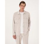 Pierre Cardin Erkek Taş Klasik Yaka Çift Cepli Örme Gömlek Ceket 50302573-VR049
