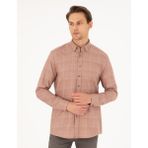 Pierre Cardin Erkek Turuncu Regular Fit Uzun Kollu Gömlek 50292241-VR051 - S