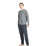 Pierre Cardin Erkek Uzun Kol Pijama Takımı, Koyu Gri, S Beden