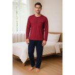 Pierre Cardin Erkek Uzun Kollu Penye Pijama - Bordo