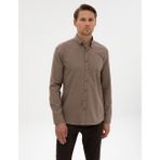 Pierre Cardin Erkek Vizon Regular Fit Uzun Kollu Gömlek 50311380-VR052