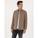 Pierre Cardin Erkek Vizon Regular Fit Uzun Kollu Gömlek 50316736-VR052 - S