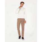 Pierre Cardin Erkek Vizon Slim Fit Basic Kanvas Pantolon 50292522-VR052 - 30 - 32