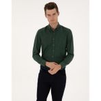 Pierre Cardin Erkek Yeşil Flanel Dokulu Slim Fit Uzun Kollu Gömlek 50316751-VR054 - XL