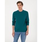 Pierre Cardin Erkek Zümrüt 2 Iplik Regular Fit Bisiklet Yaka Basic Sweatshirt 50314054-VR055 - 2XL