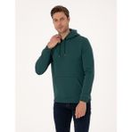 Pierre Cardin Erkek Zümrüt 2 İplik Regular Fit Kapüşonlu Basic Sweatshirt 50314055-VR055 - XL
