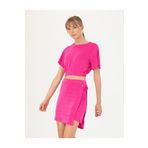 Pierre Cardin Fuşya Crop Top Örme Bluz 50263506-VR023