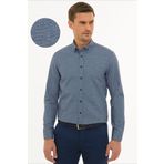 Pierre Cardin G021SZ004.000.1112075 Mavi Slim Fit Uzun Kollu Erkek Gömlek