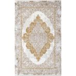 Pierre Cardin Halı Voila ZQ06A Modern ve Geleneksel Desenli Yüksek Kaliteli Modern Desenli 120 Tarak Halı - Gold - Gri - 80 x 150 cm