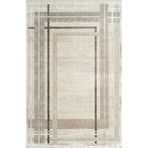 Pierre Cardin Halı Voyage Kj06B Krem Kahve Viskon Akrilik Yumuşak Dokulu Modern Çizgili Krem Kahve 120 X 180