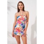Pierre Cardin Jersey Soft Straplez Elbise Mayo Garden 231128-D - Desenli - 40