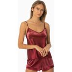 Pierre Cardin Kadife Saten Şort & Kombi Takım - 440 - Bordo