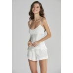Pierre Cardin Kadife Saten Şort & Kombi Takım - 440 Ekru XL