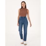 Pierre Cardin Kadın Açık Mavi Mom High Waist Fit Jean Pantolon 50313233-VR003 - 34 - 36