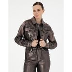 Pierre Cardin Kadın Antrasit Crop Top Jean Ceket 50291403-VR006 - Dropsuz