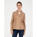 Pierre Cardin Kadın Bej Suni Deri Ceket 50284050-VR011 - Dropsuz - 34