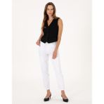 Pierre Cardin Kadın Beyaz Mom High Waist Fit Jean Pantolon 50313234-VR013