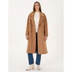 Pierre Cardin Kadın Camel Comfort Fit Kaşe Kaban 50308955-VR015 - 40