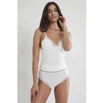 Pierre Cardin Kadın Dantelli Penye Atlet Külot / Kaşkorse Set - 305 Ekru