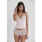Pierre Cardin Kadın Dantelli Penye Atlet Külot / Kaşkorse Set - 332 Pudra - Renkli