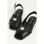 Pierre Cardin Kadın Düz Babet Sandalet PC-7821 - Siyah