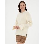 Pierre Cardin Kadın Ekru Regular Fit Yün Kazak 50296484-VR019 - S