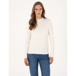 Pierre Cardin Kadın Ekru Slim Fit Yarım Balıkçı Basic Kazak 50310887-VR019