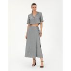 Pierre Cardin Kadın Gri A Kesim Dokuma Etek 50288866-VR024 - 34