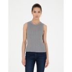 Pierre Cardin Kadın Gri Melanj Ex. Slim Fit Triko Bluz 50288575-VR086
