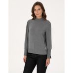 Pierre Cardin Kadın Gri Melanj Slim Fit Yarım Balıkçı Basic Kazak 50310887-VR086