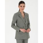 Pierre Cardin Kadın Haki Slim Fit Keten Karışımlı Ceket 50299966-VR027 - Dropsuz - 40